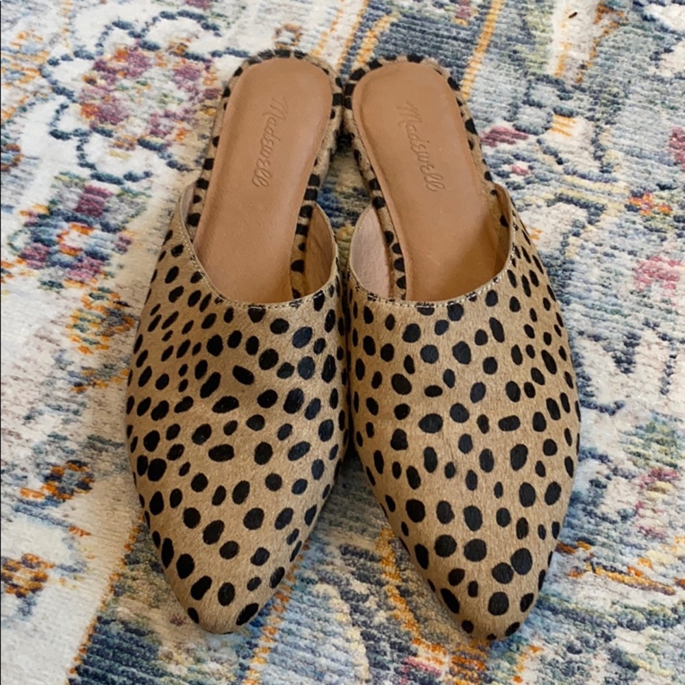 Madewell Leopard Calfhair Mules 9